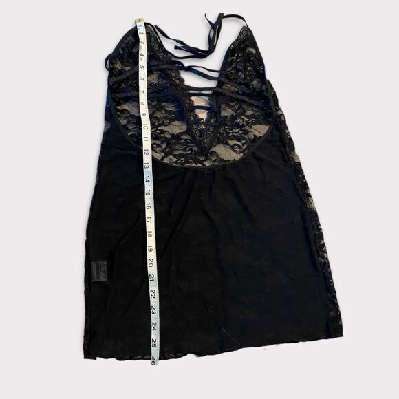 Black Lace Mini Open Exposed Sheer Back Lingerie - Picture 8 of 11